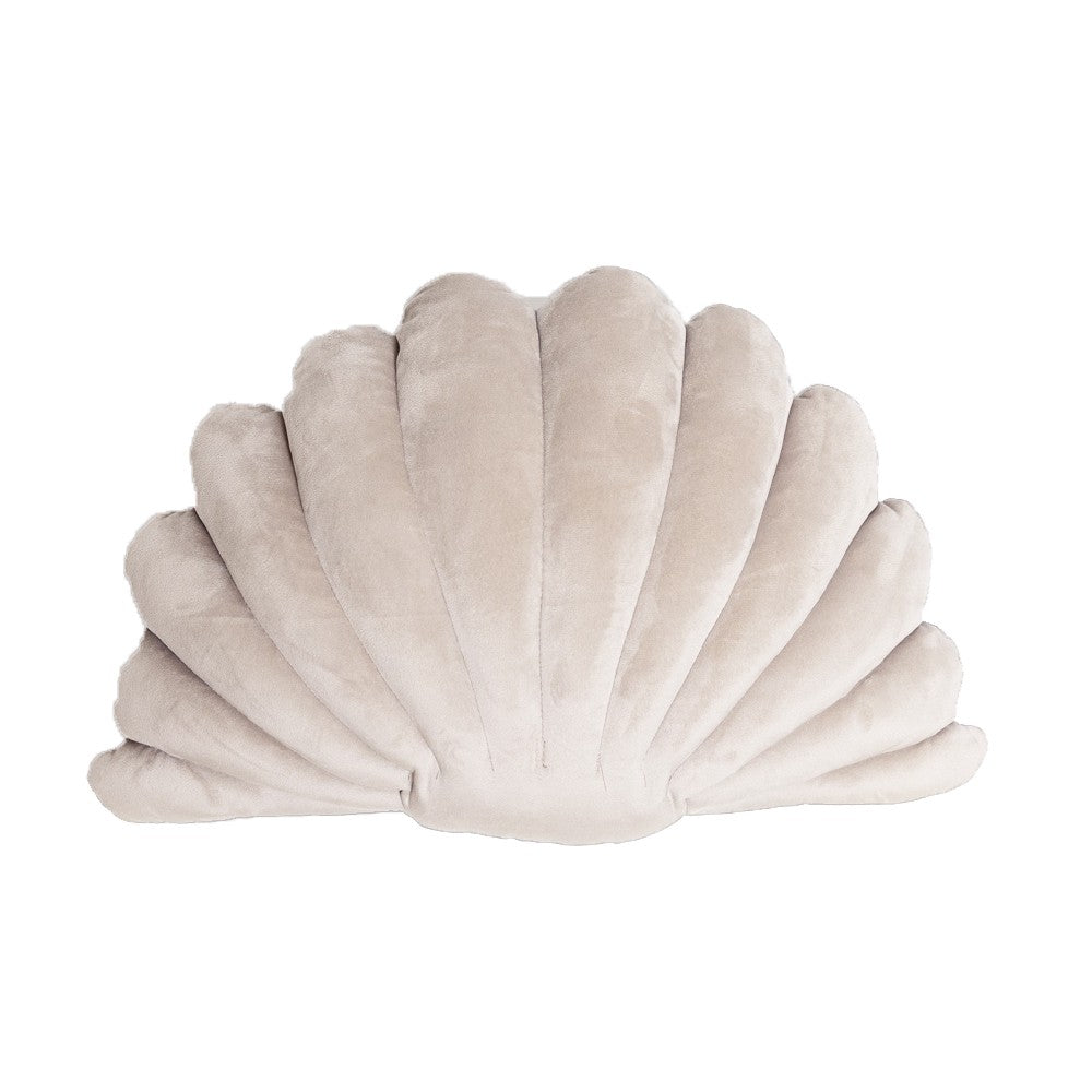 Almofada Decorativa em Forma de Concha Bege com Enchimento 26 x 40cm