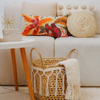 Almofada Baguete Amazonic com Estampa Floral Enchimento 50 x 30 cm