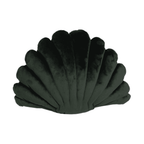 Almofada Decorativa em Forma de Concha Verde Militar com Enchimento 26 x 40cm