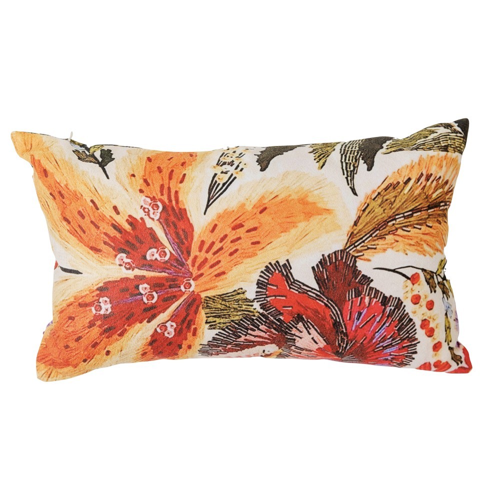 Almofada Baguete Amazonic com Estampa Floral Enchimento 50 x 30 cm