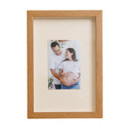 Quadro Personalizado Memórias: Sua Foto em Moldura Caixa com Fundo Creme Vidro