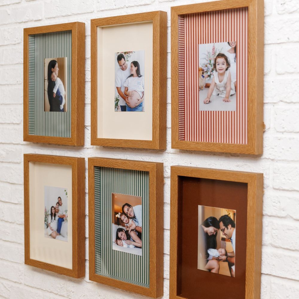 Quadro Personalizado Memórias: Sua Foto em Moldura Caixa com Fundo Creme Vidro
