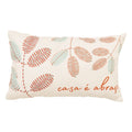 Almofada Baguete Casa é Abraço 50x30cm em Tecido Bouclé