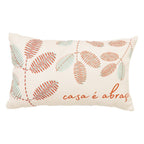 Almofada Baguete Casa é Abraço 50x30cm em Tecido Bouclé