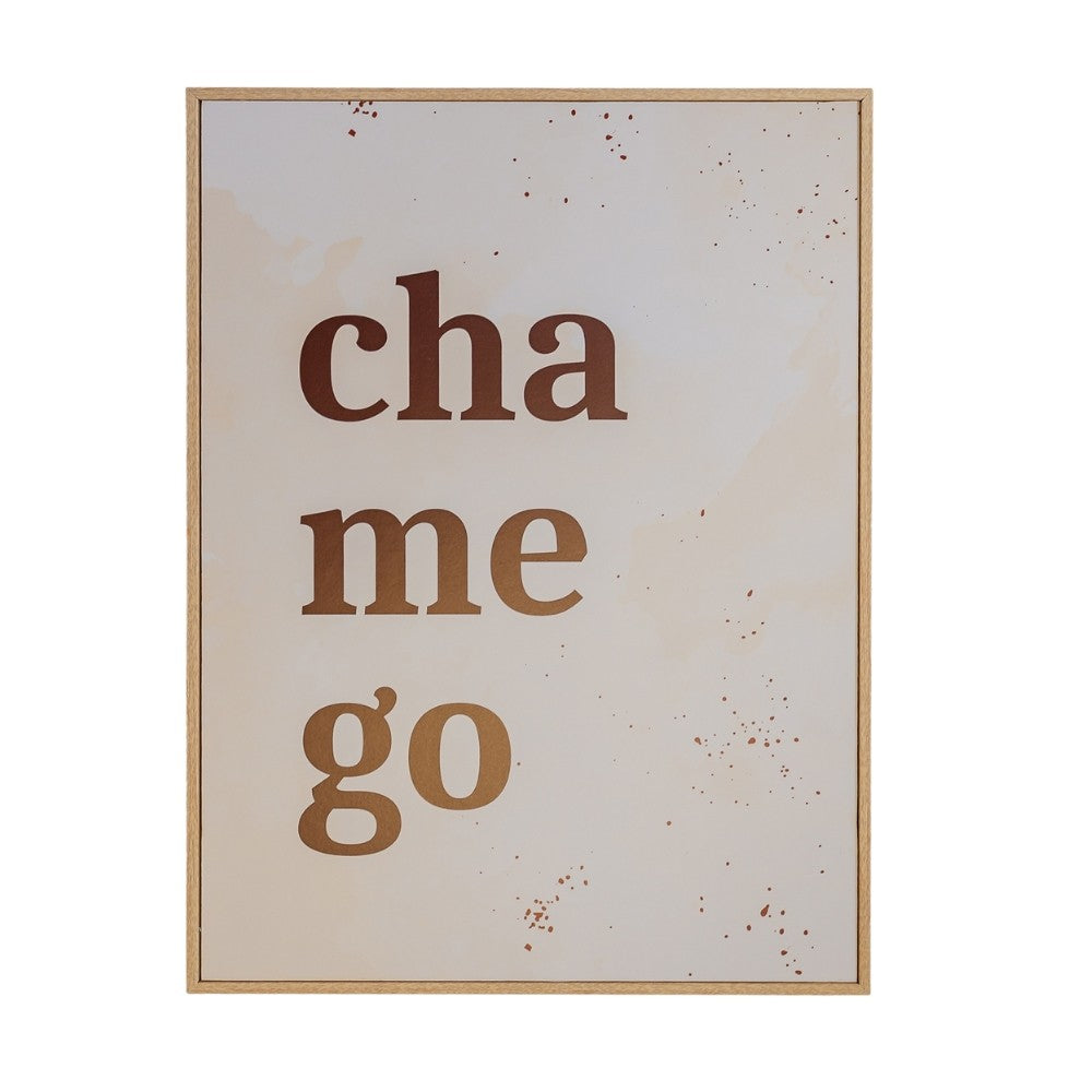 Quadro Decorativo Chamego 30x40 cm em Moldura Filete com Estampa Afetiva