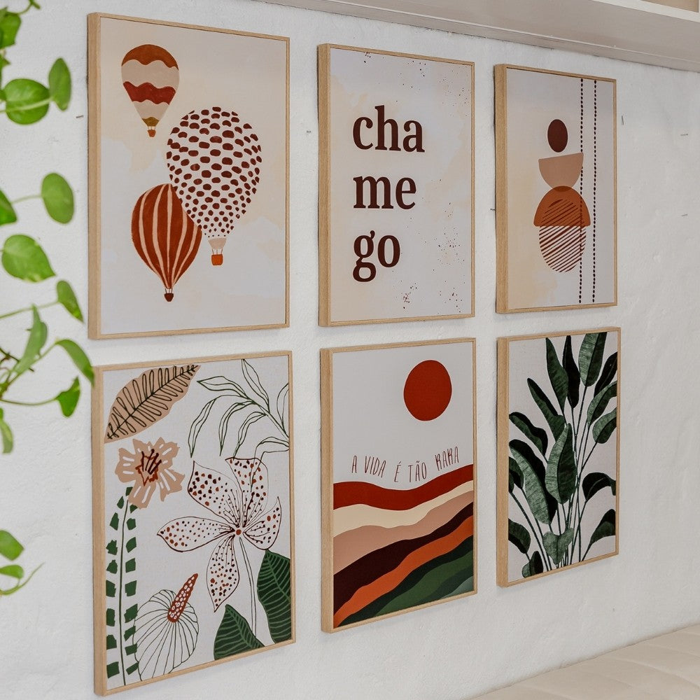 Quadro Decorativo Chamego 30x40 cm em Moldura Filete com Estampa Afetiva