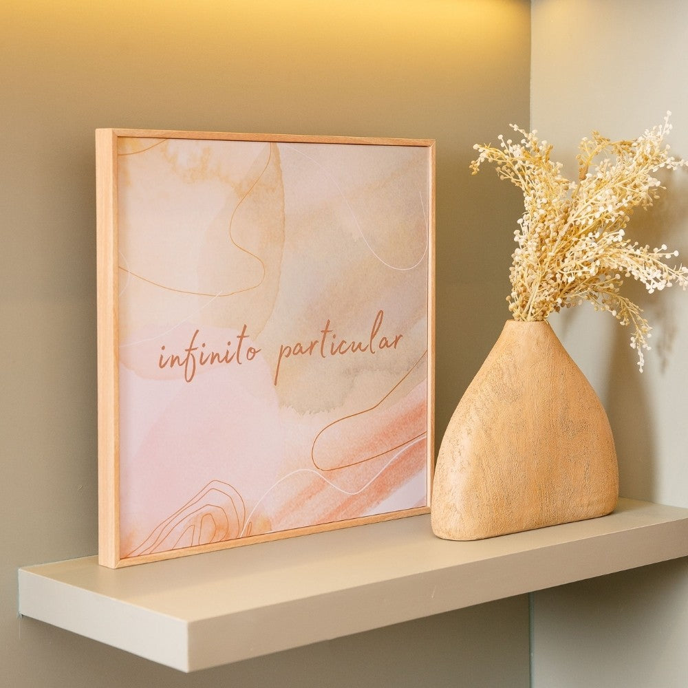 Quadro Decorativo Infinito Particular 30x30 cm com Moldura Filete em Madeira