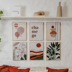 Quadro Decorativo Folhas 30x40 cm Moldura Filete E Estampa Botânica