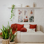 Quadro Decorativo Folhas 30x40 cm Moldura Filete E Estampa Botânica