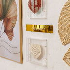 Placa Acrílico Dourada Casa é Templo 33x5 cm