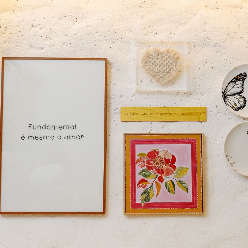 Placa Acrílico Dourada Céu 33x5 cm Para Inspirar Fé