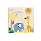 Quadro Decorativo Infantil Animais 40x40 cm em Moldura Filete Tendência