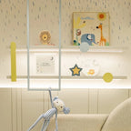 Quadro Decorativo Infantil Animais 40x40 cm em Moldura Filete Tendência