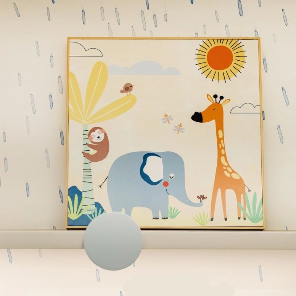Quadro Decorativo Infantil Animais 40x40 cm em Moldura Filete Tendência
