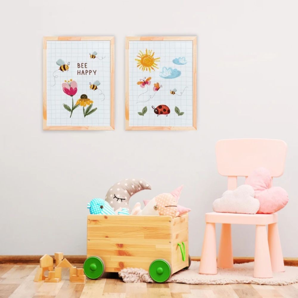 Quadro Decorativo Infantil Bee I 30x40 cm para o Quartinho do Bebê