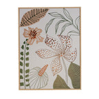 Quadro Decorativo Botânico 30x40 cm em Moldura Filete com Estampa Floral Elegante