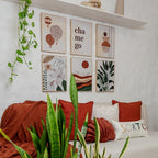 Quadro Decorativo Botânico 30x40 cm em Moldura Filete com Estampa Floral Elegante