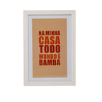 Quadro Decorativo Bamba 30x20 cm em Moldura Madeira com Vidro