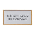 Quadro Azulejo Tudo Posso 20x10 cm em Madeira e Cerâmica Para Decorar Cantinhos com Fé