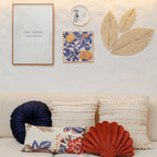 Almofada Decorativa Redonda Circle Azul Marinho com Enchimento 42 cm