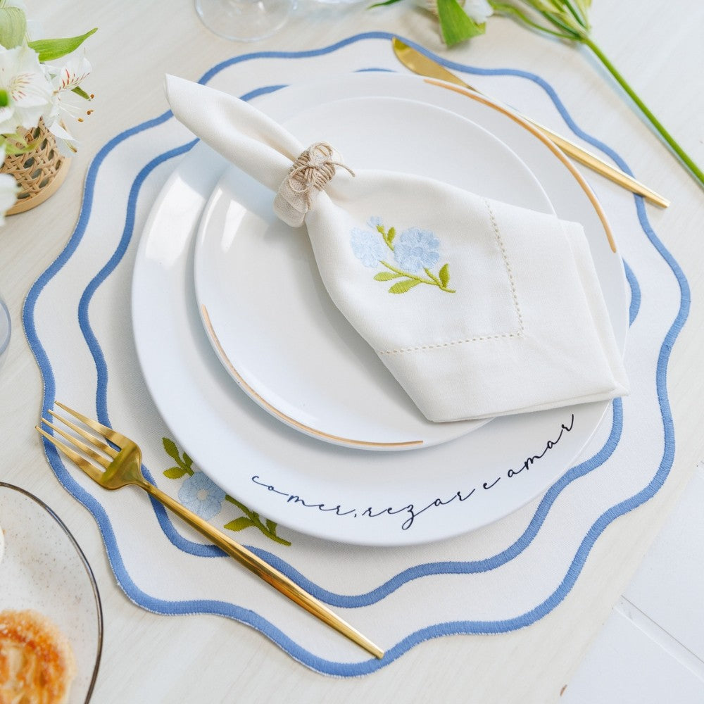 Guardanapo Flor azul claro