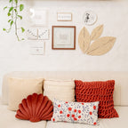 Almofada Decorativa em Forma de Concha Goiaba com Enchimento 26 x 40cm