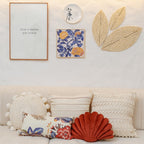Almofada Decorativa em Forma de Concha Goiaba com Enchimento 26 x 40cm