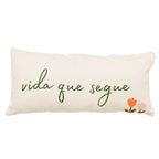 Almofada Baguete Vida que Segue em Tecido Bouclé Off White
