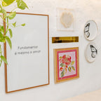 Quadro Decorativo Bordado à Mão Fundamental 40x60 cm com Moldura de Madeira e Vidro