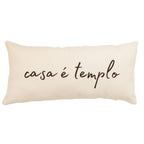 Almofada Baguete Casa é Templo Tecido em Bouclé Off White