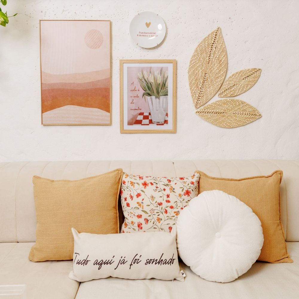 Quadro Decorativo A Vida é a Arte do Encontro Moldura em Madeira e Vidro - 30x40cm