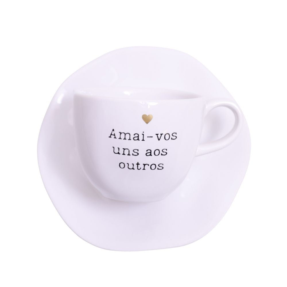 Xícara com Pires Amai-vos uns aos outros 220 ml