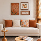 Quadro Decorativo Flor Terracota com Moldura de Madeira
