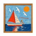 Quadro Decorativo Coragem Náutico com Moldura de Madeira