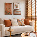 Quadro Decorativo Flor Terracota com Moldura de Madeira