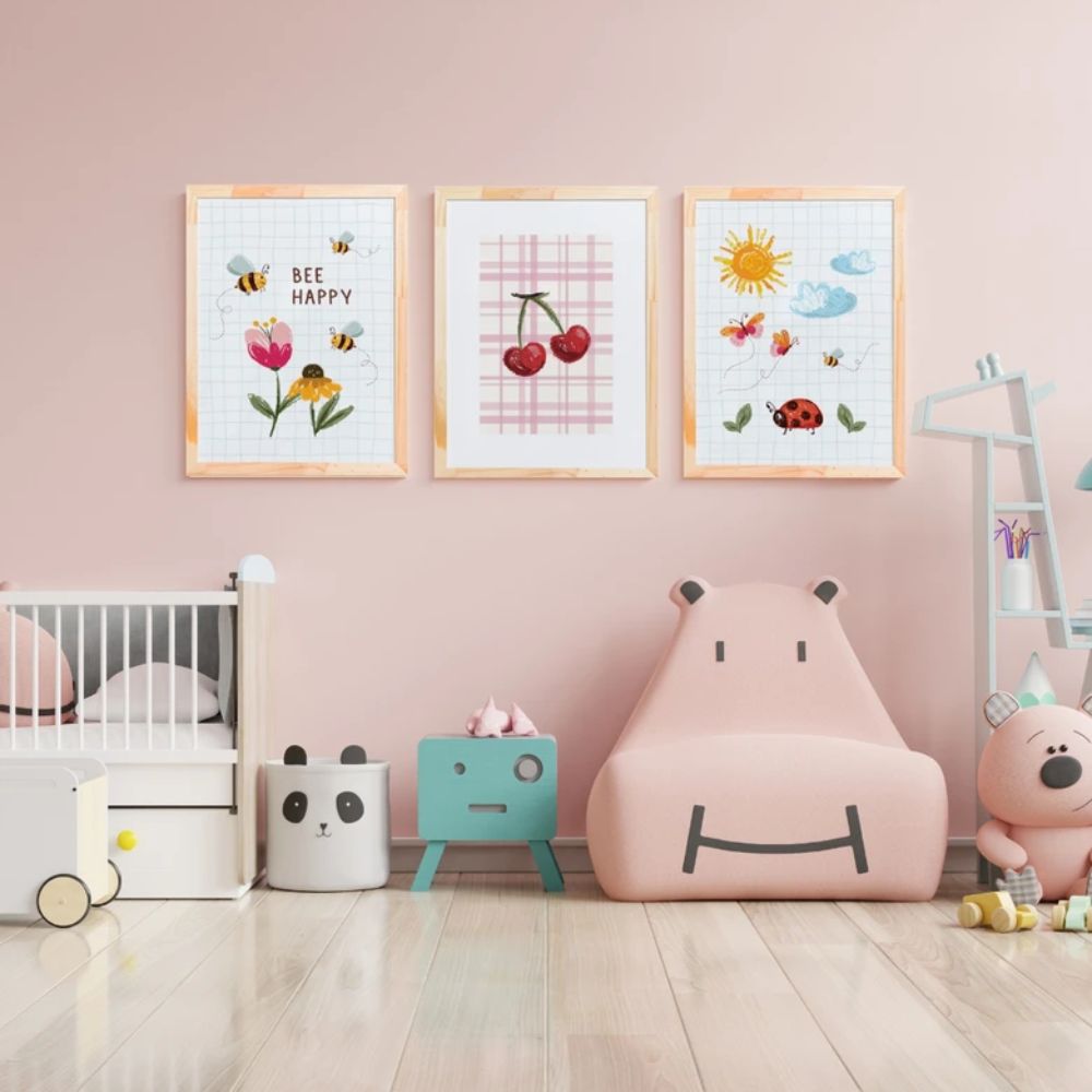 Quadro Decorativo Infantil Bee II 30x40 cm para o Quartinho do Bebê