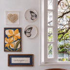 Quadro Botânico Flores Amarelas com Moldura de Madeira