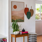 Kit Decorativo Quadro A Vida É Tão Rara e Folhas de Macramê