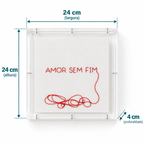Acrílico Decorativo com Bordado Amor sem fim
