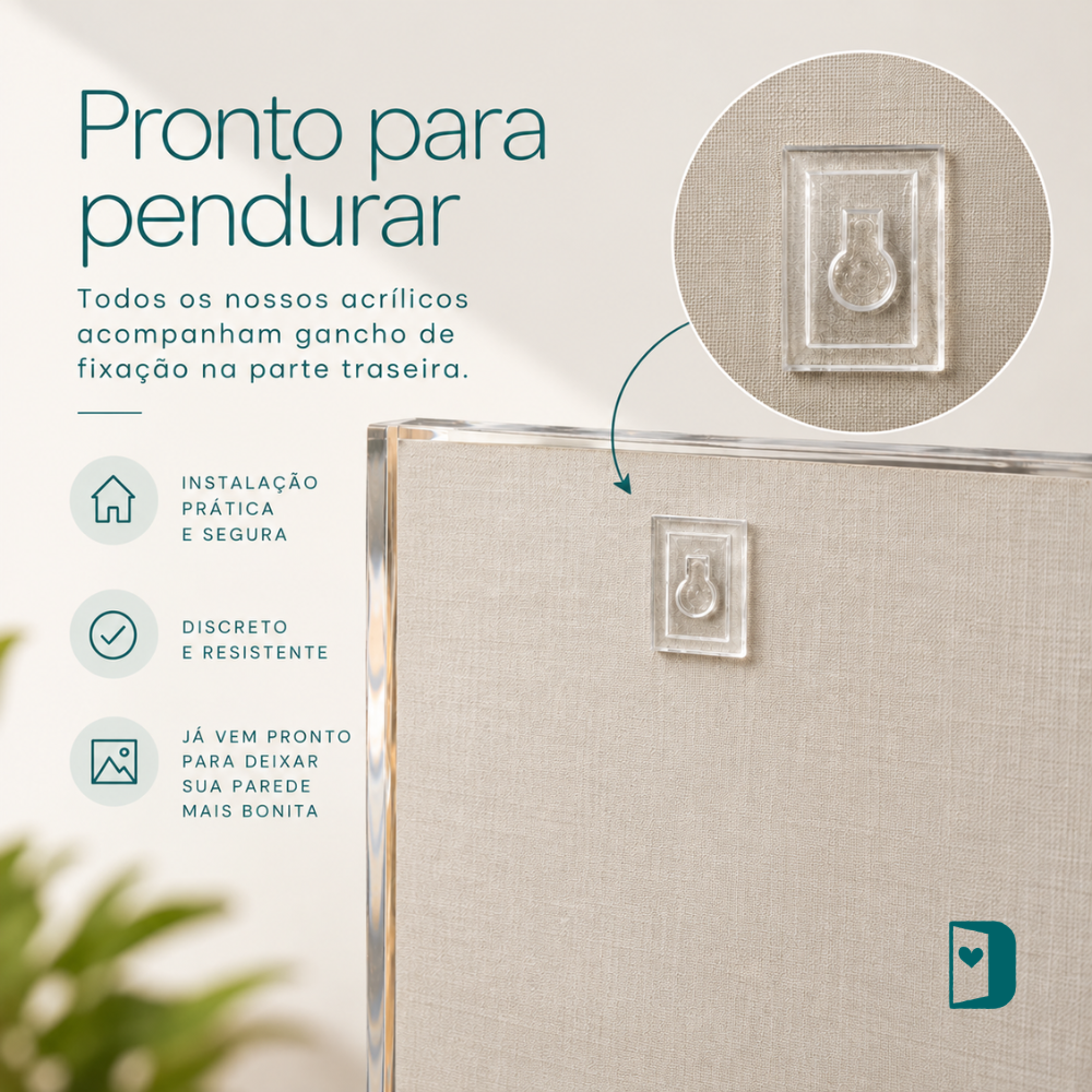 Acrílico Decorativo Coração Macramê Creme