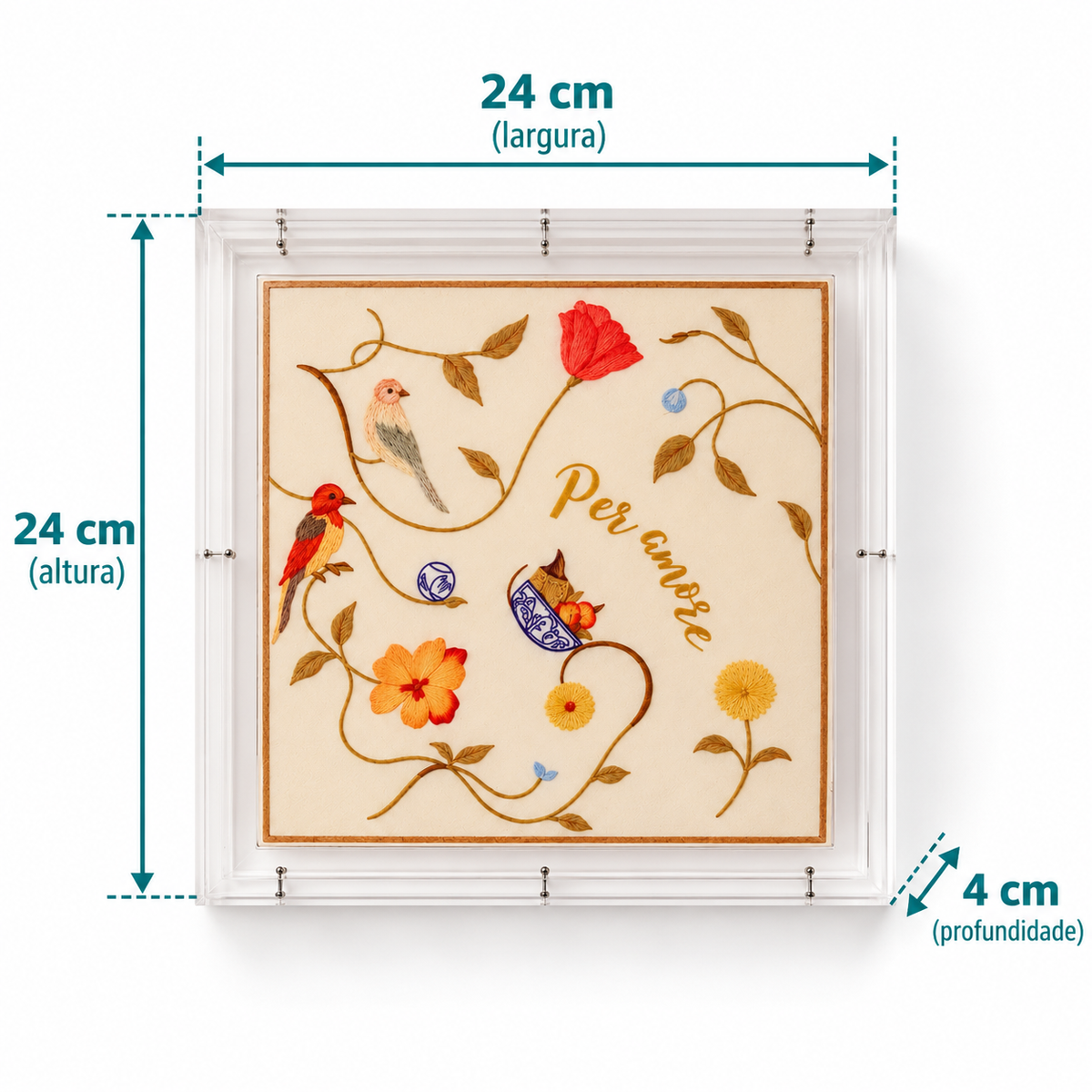 Acrílico Decorativo Com Azulejo Estampado Per Amore