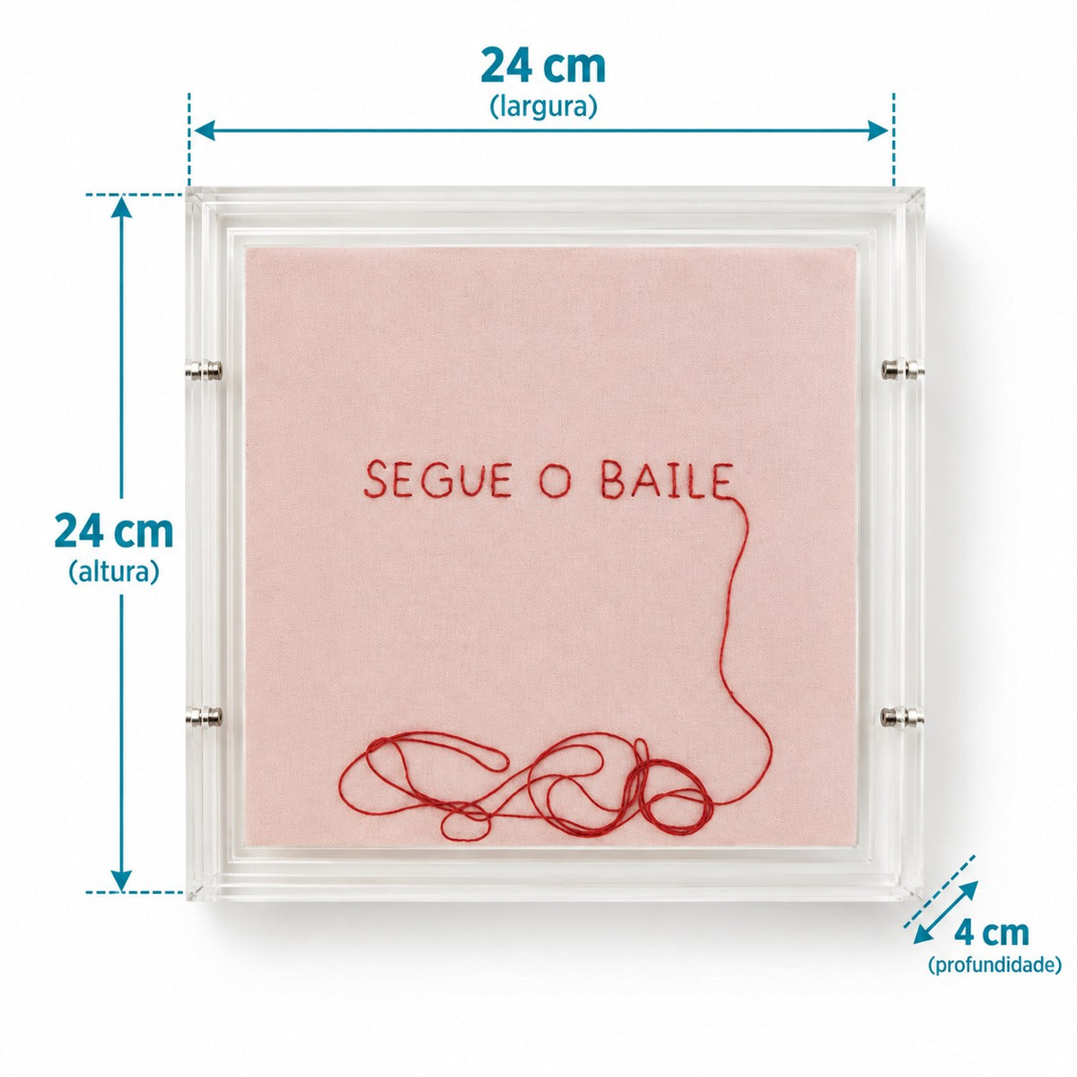 Acrílico Decorativo Bordado Segue o Baile