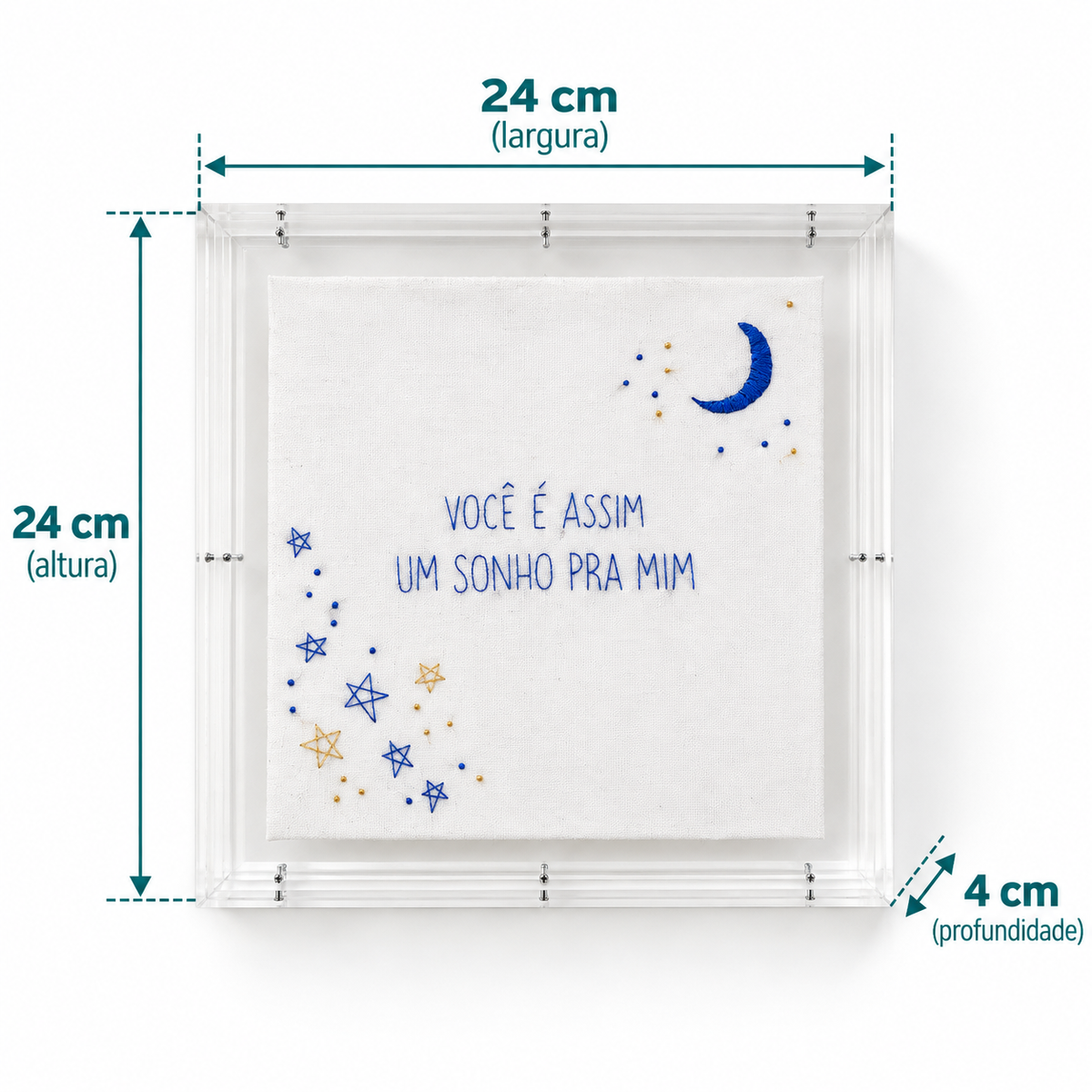 Acrílico Decorativo Infantil com Bordado Você é Assim Azul