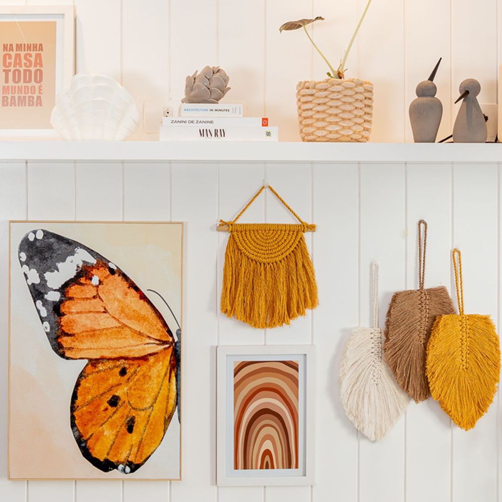 Quadro Decorativo Borboleta Papillon em Moldura Filete Tendência