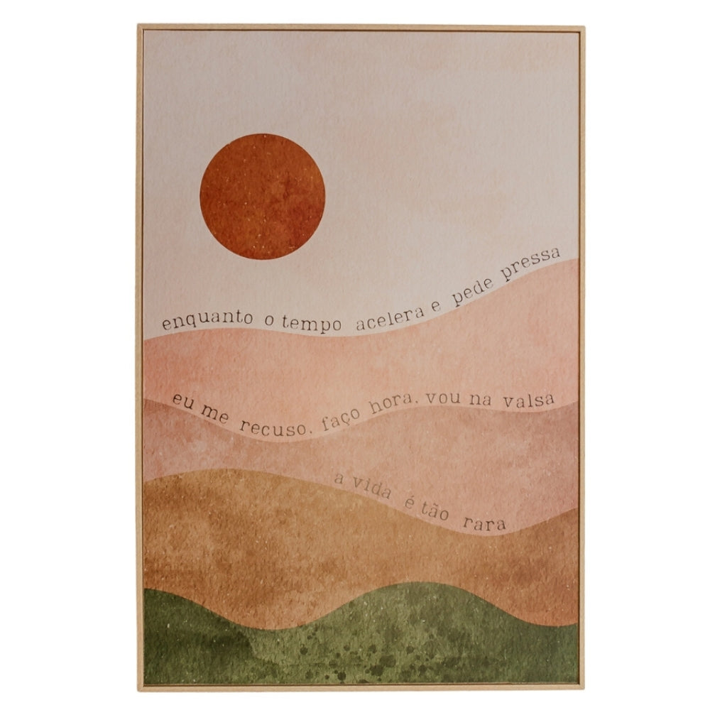 Quadro Decorativo A Vida é Tão Rara em Moldura Filete Moderna