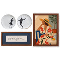 Kit Decorativo Mulher, Pratos e Quadro Bordado Coragem