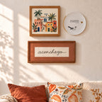 Kit Decorativo Vila, Prato e Quadro Bordado Aconchego