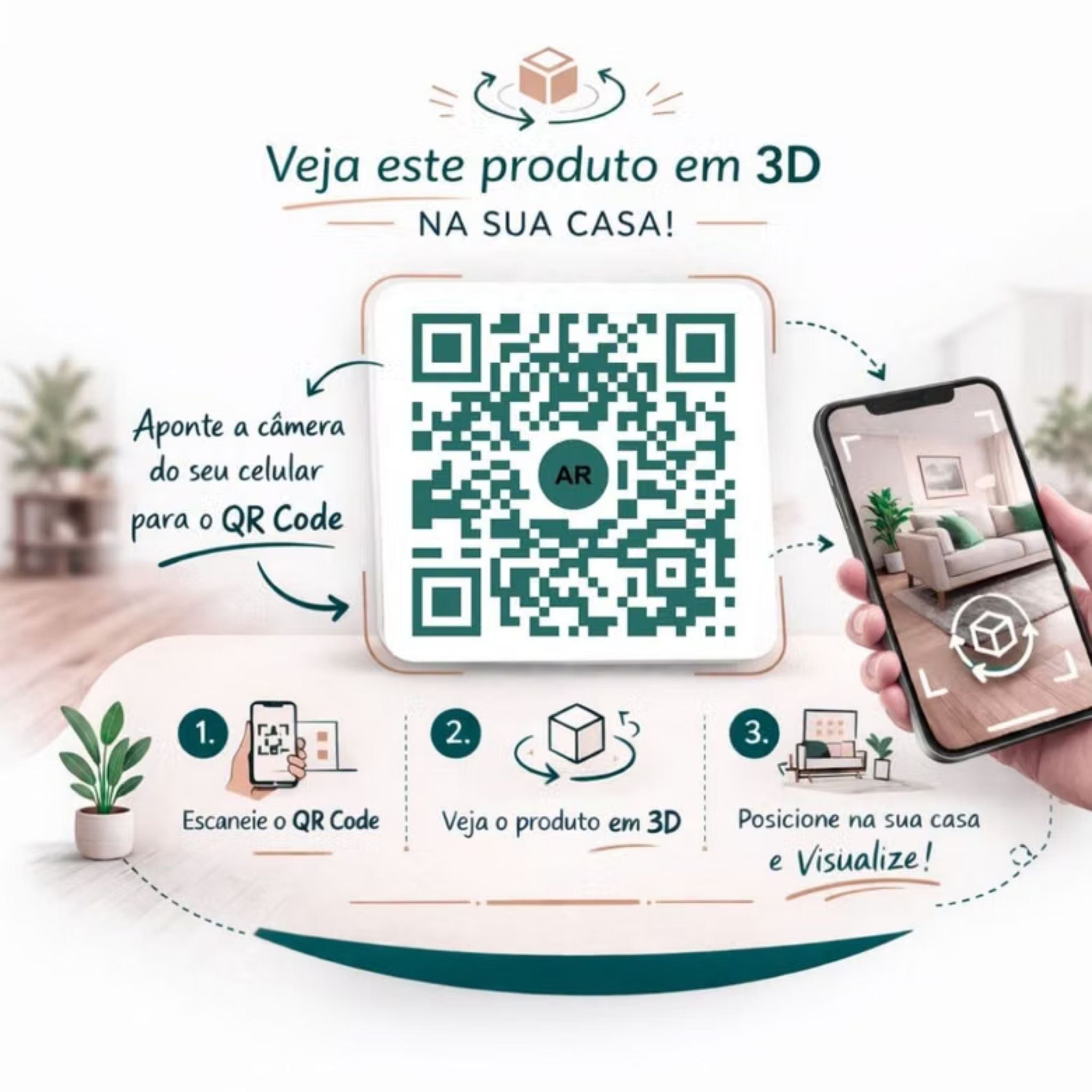 Quadro Decorativo Bordado à Mão Viver 40x60 cm com Moldura de Madeira e Vidro - 40x60