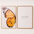 Quadro Decorativo Bordado à Mão Viver 40x60 cm com Moldura de Madeira e Vidro - 40x60