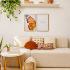 Quadro Decorativo Bordado à Mão Viver 40x60 cm com Moldura de Madeira e Vidro - 40x60